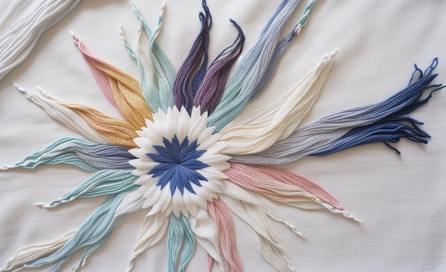 Vyšívaný motív na látke